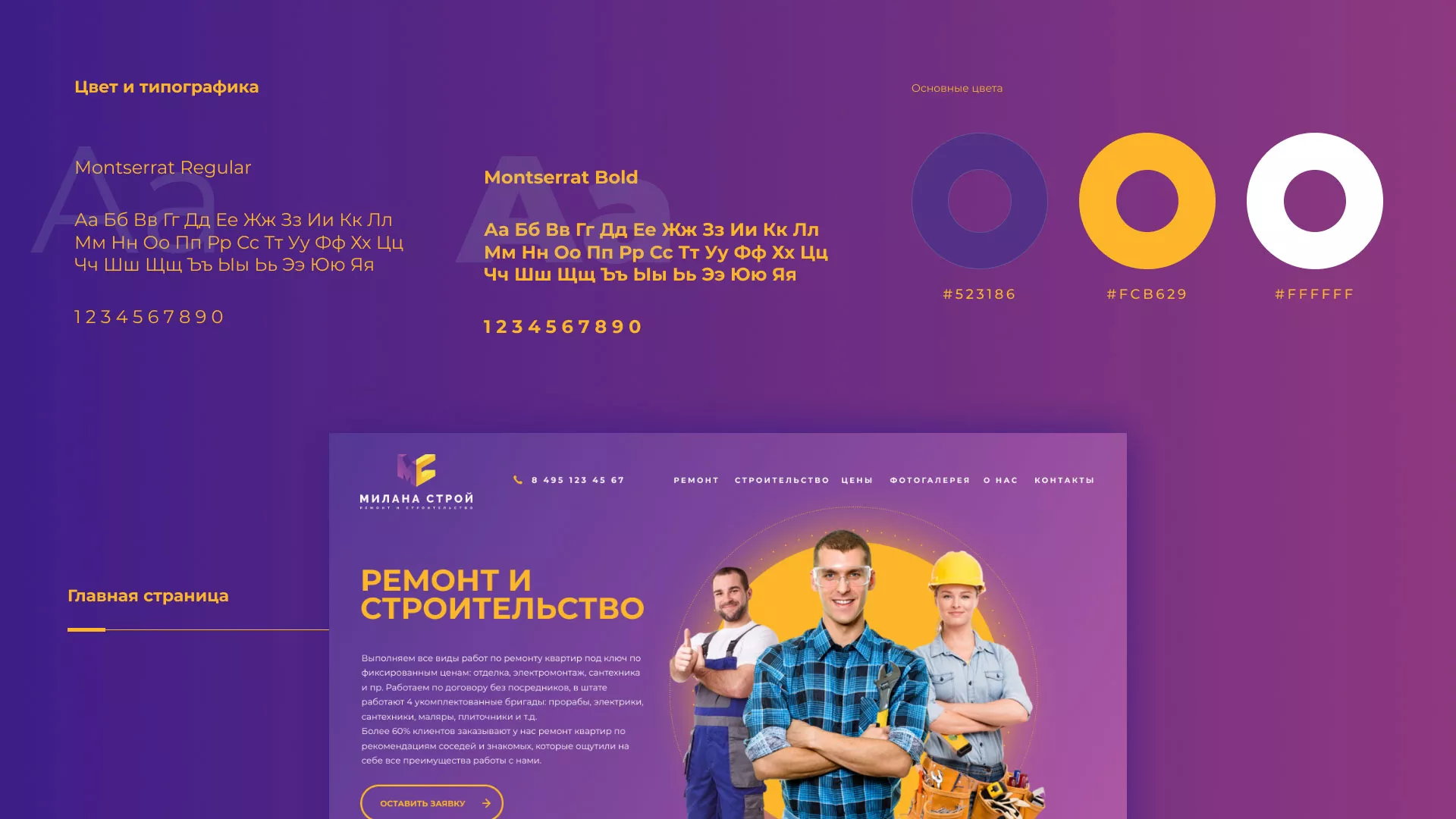 Разработка сайта строительной компании «Милана-Строй» в Малоархангельске