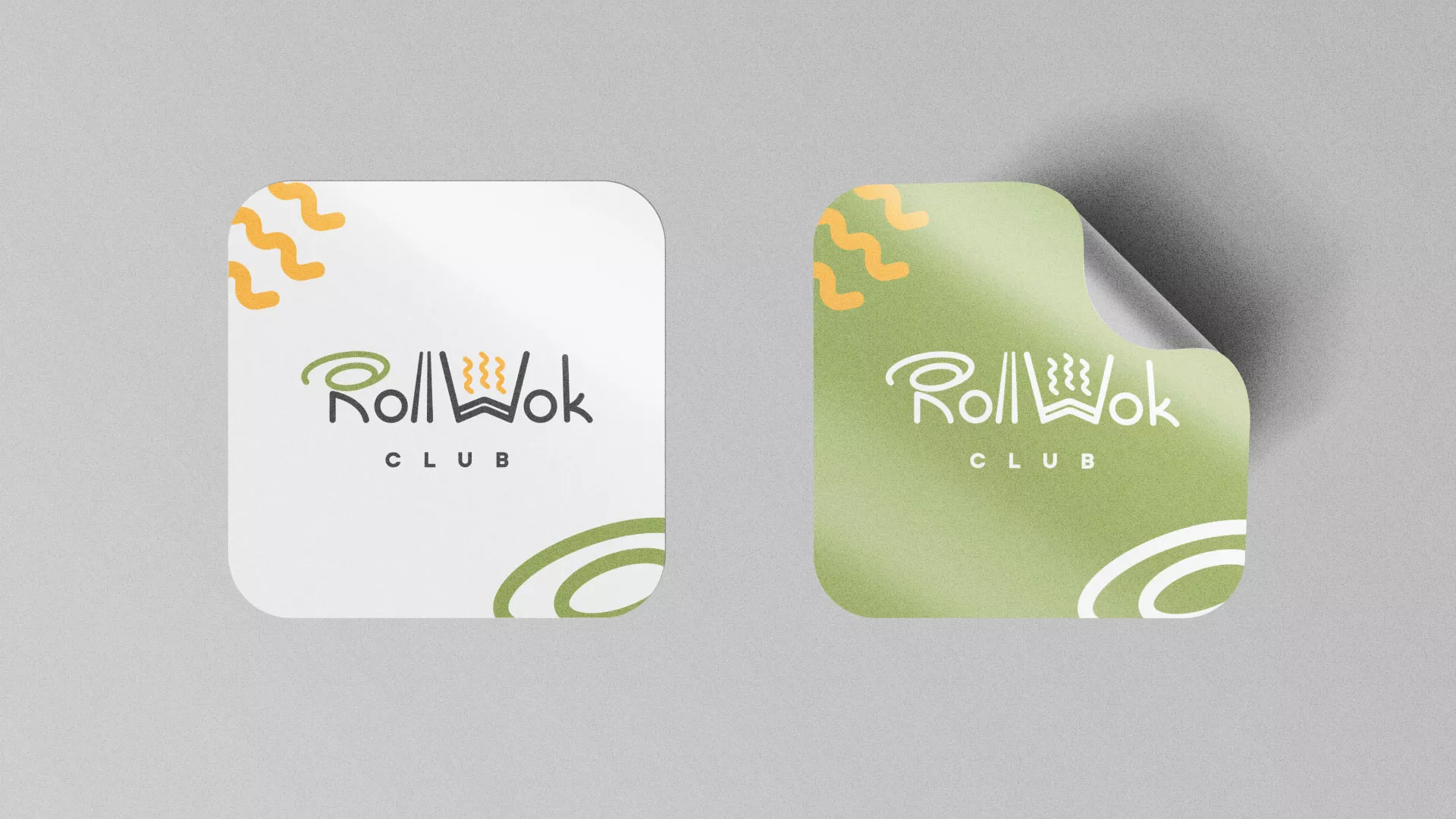 Разработка логотипа и фирменного стиля суши-бара «Roll Wok Club» в Малоархангельске